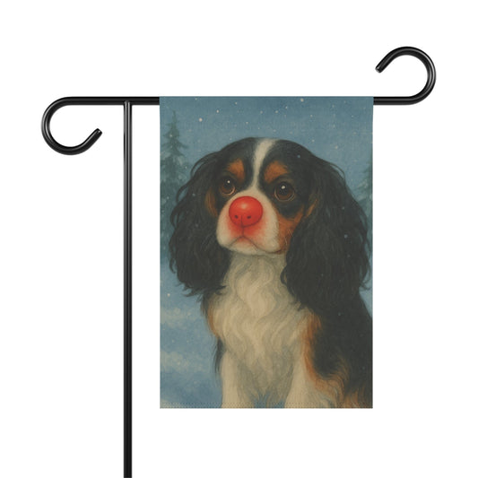 Tricolor Cavalier Reindeer Garden Flag