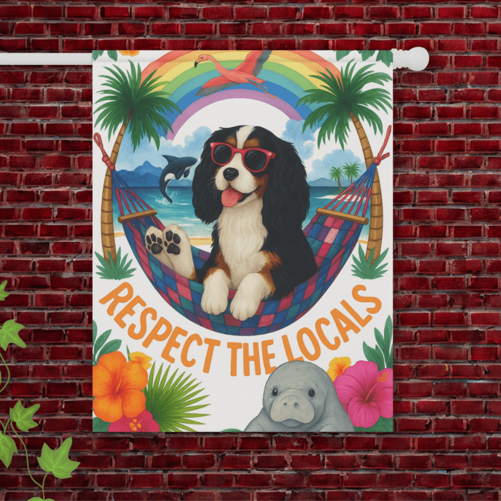 Tricolor Cavalier Respect Garden Flag 24.5'' × 32''