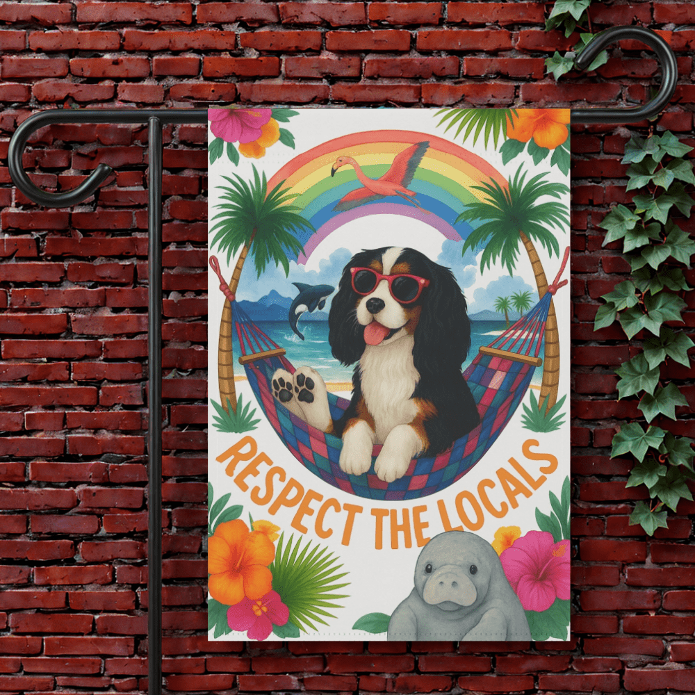Tricolor Cavalier Respect Garden Flag 12'' × 18''
