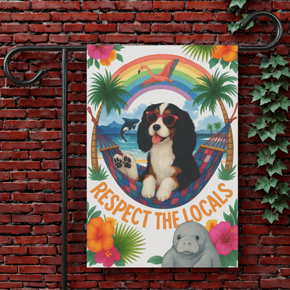 Tricolor Cavalier Respect Garden Flag 12'' × 18''