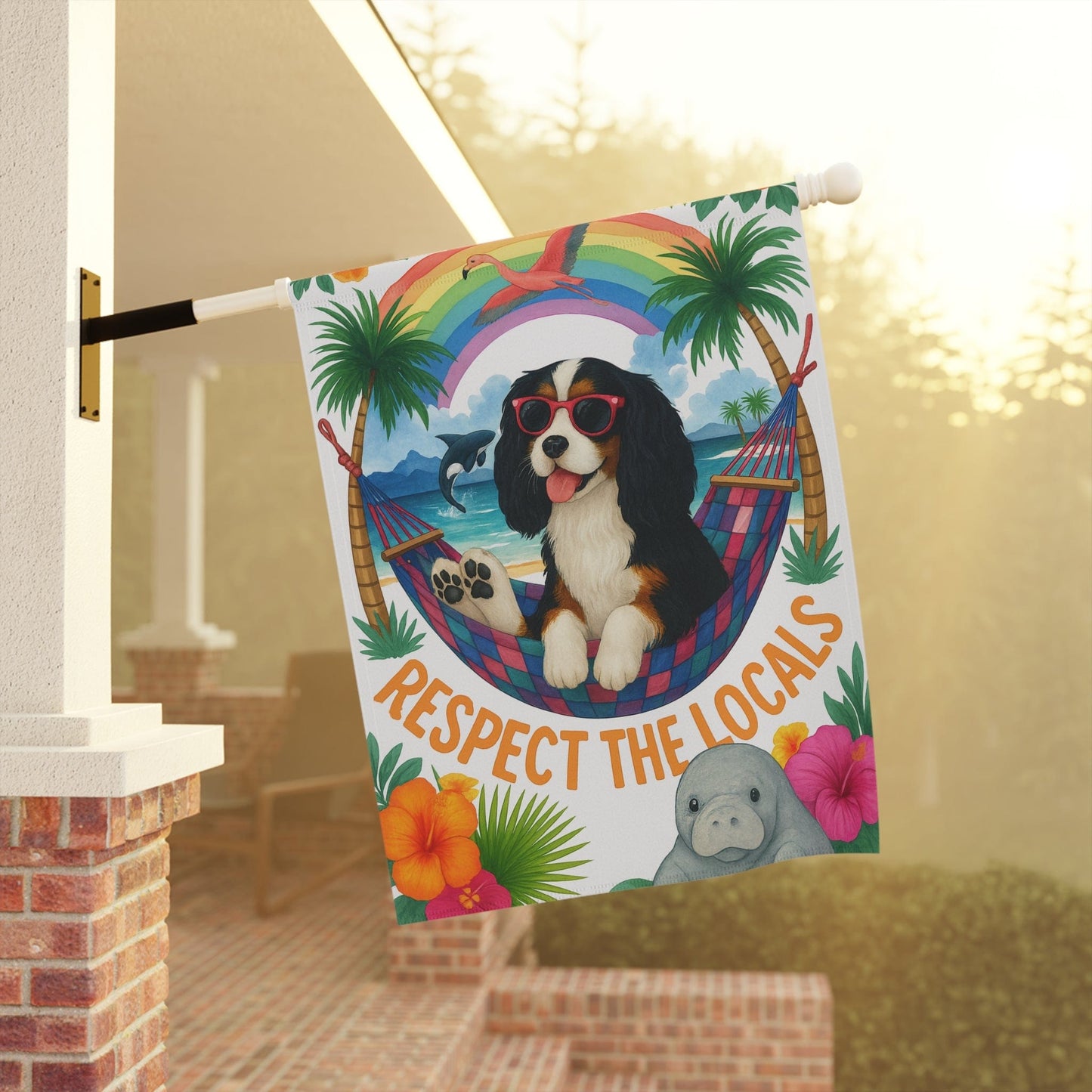 Tricolor Cavalier Respect Garden Flag