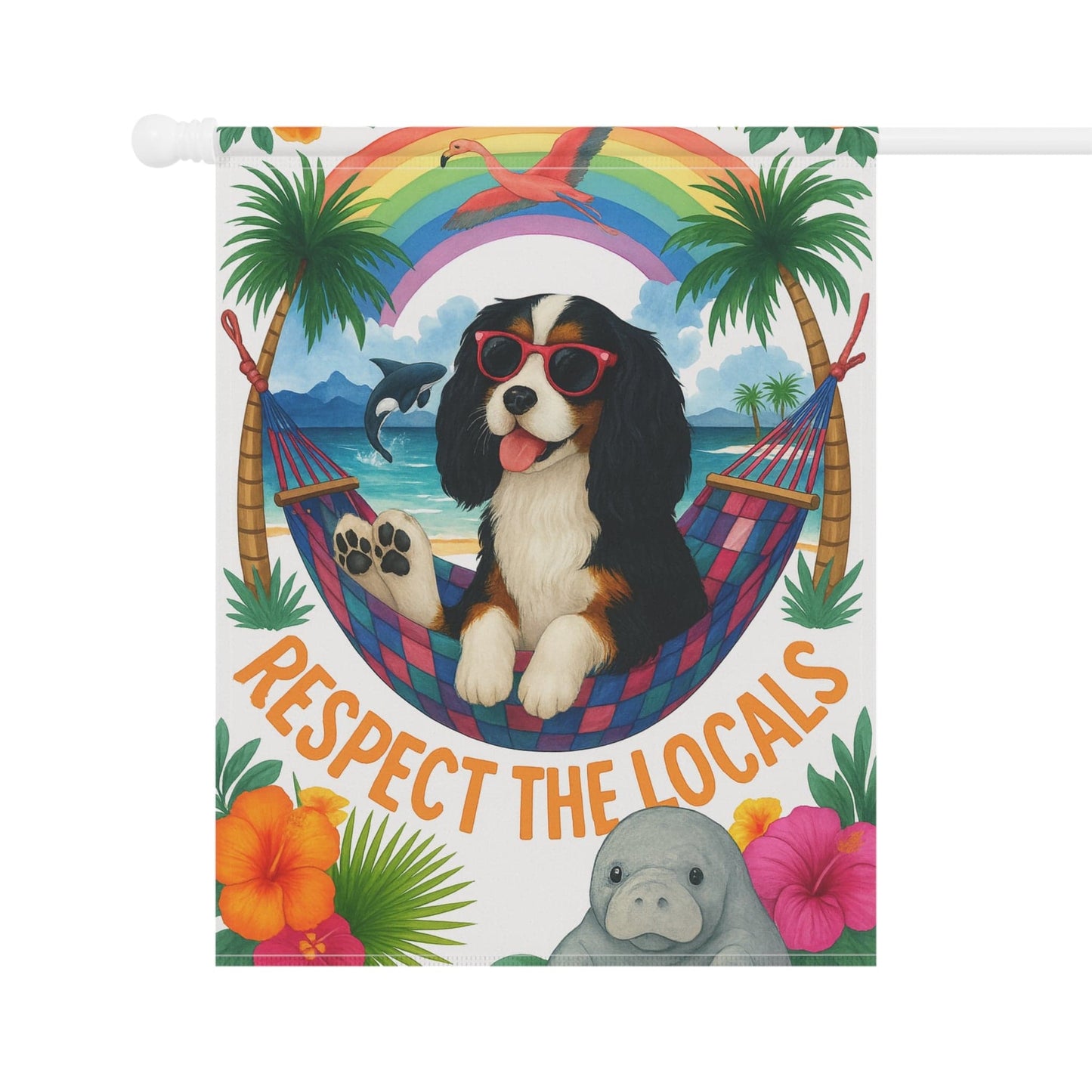 Tricolor Cavalier Respect Garden Flag