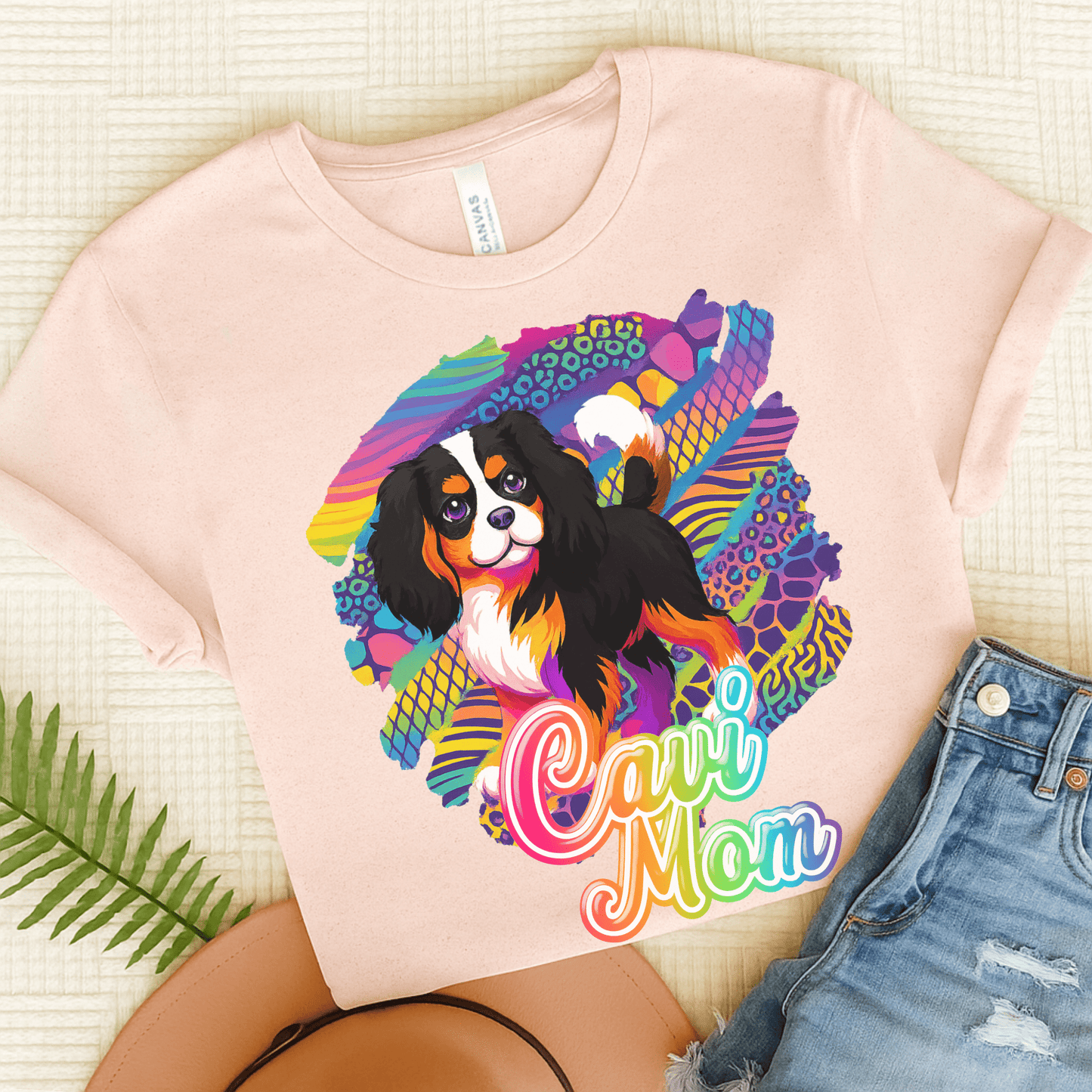 Tricolor Cavalier Retro Neon Tshirt Soft Pink
