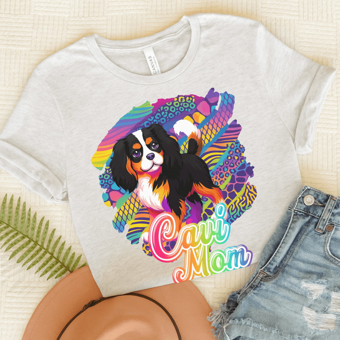 Tricolor Cavalier Retro Neon Tshirt Ash