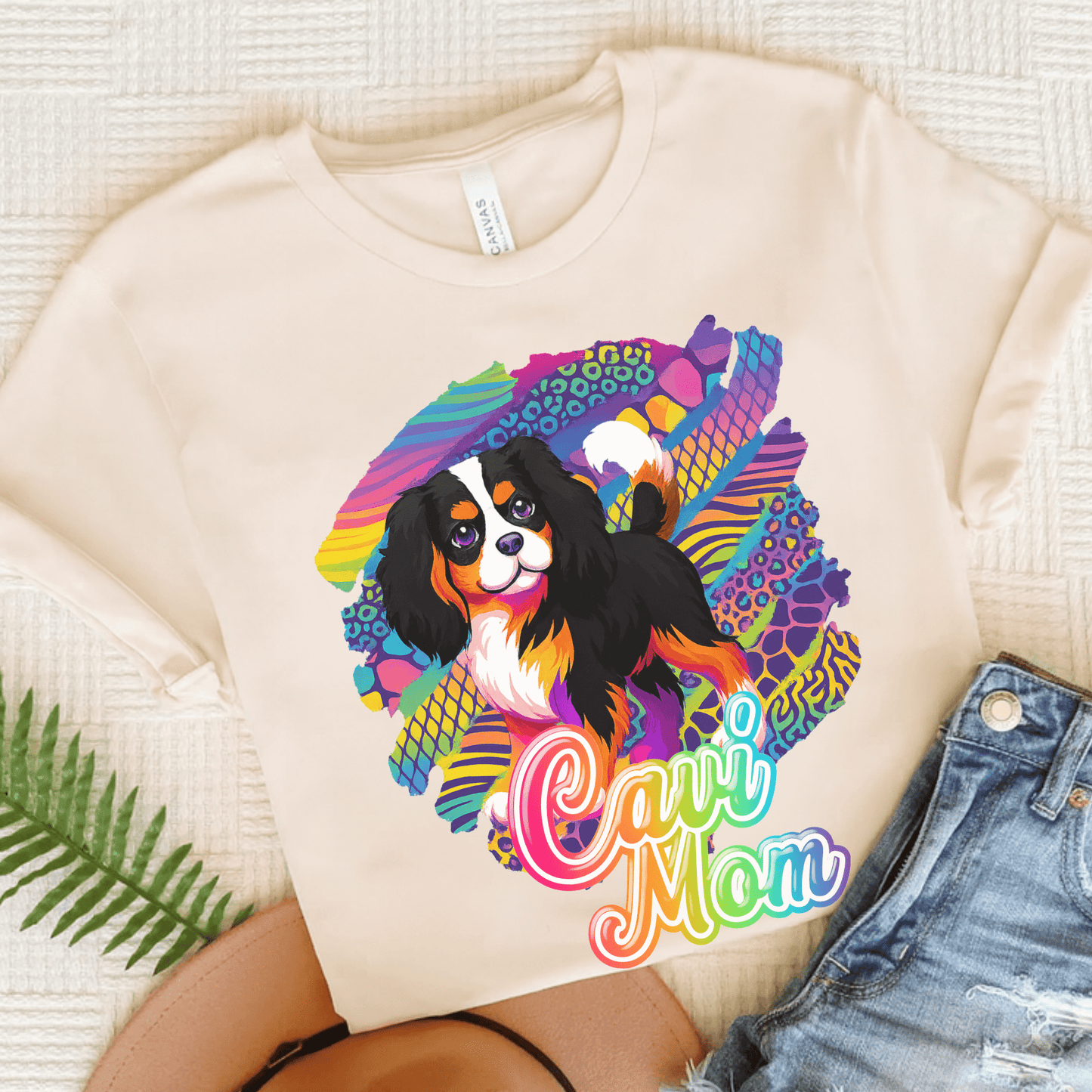 Tricolor Cavalier Retro Neon Tshirt Natural