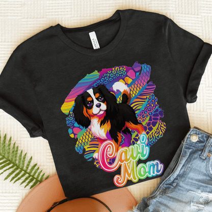 Tricolor Cavalier Retro Neon Tshirt Black Heather