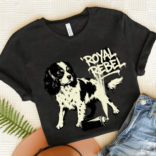 Cavalier Royal Rebel Graffiti Unisex TShirt Dark Grey Heather