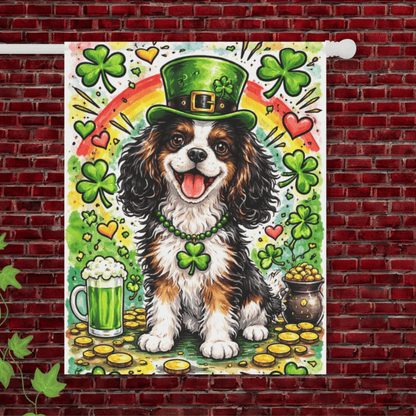 Personalized Cavalier Saint Patricks Garden Flag 24.5'' × 32''