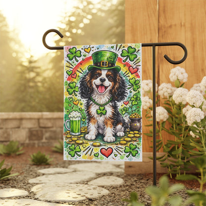 Personalized Cavalier Saint Patricks Garden Flag
