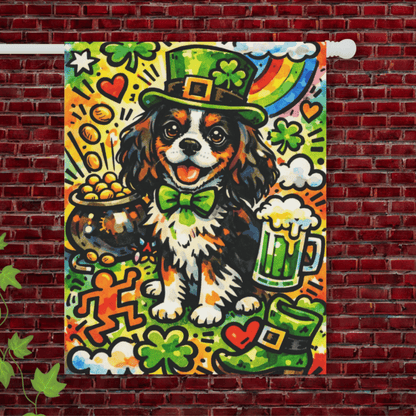 Personalized Cavalier St Patricks Graffiti Garden Flag 24.5'' × 32''