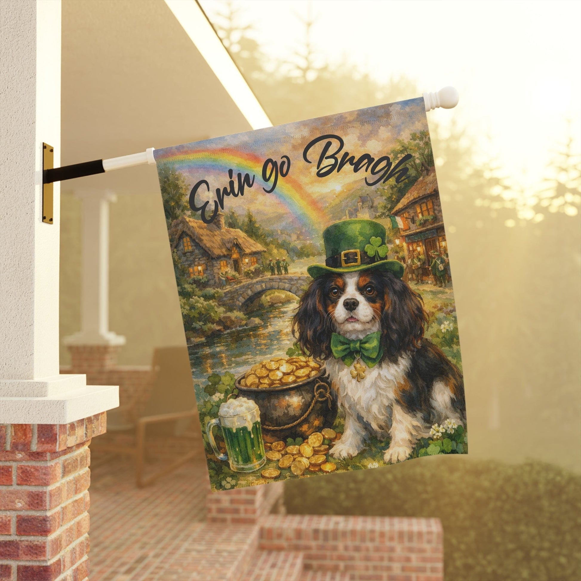 Personalized Cavalier Patricks Irish Garden Flag