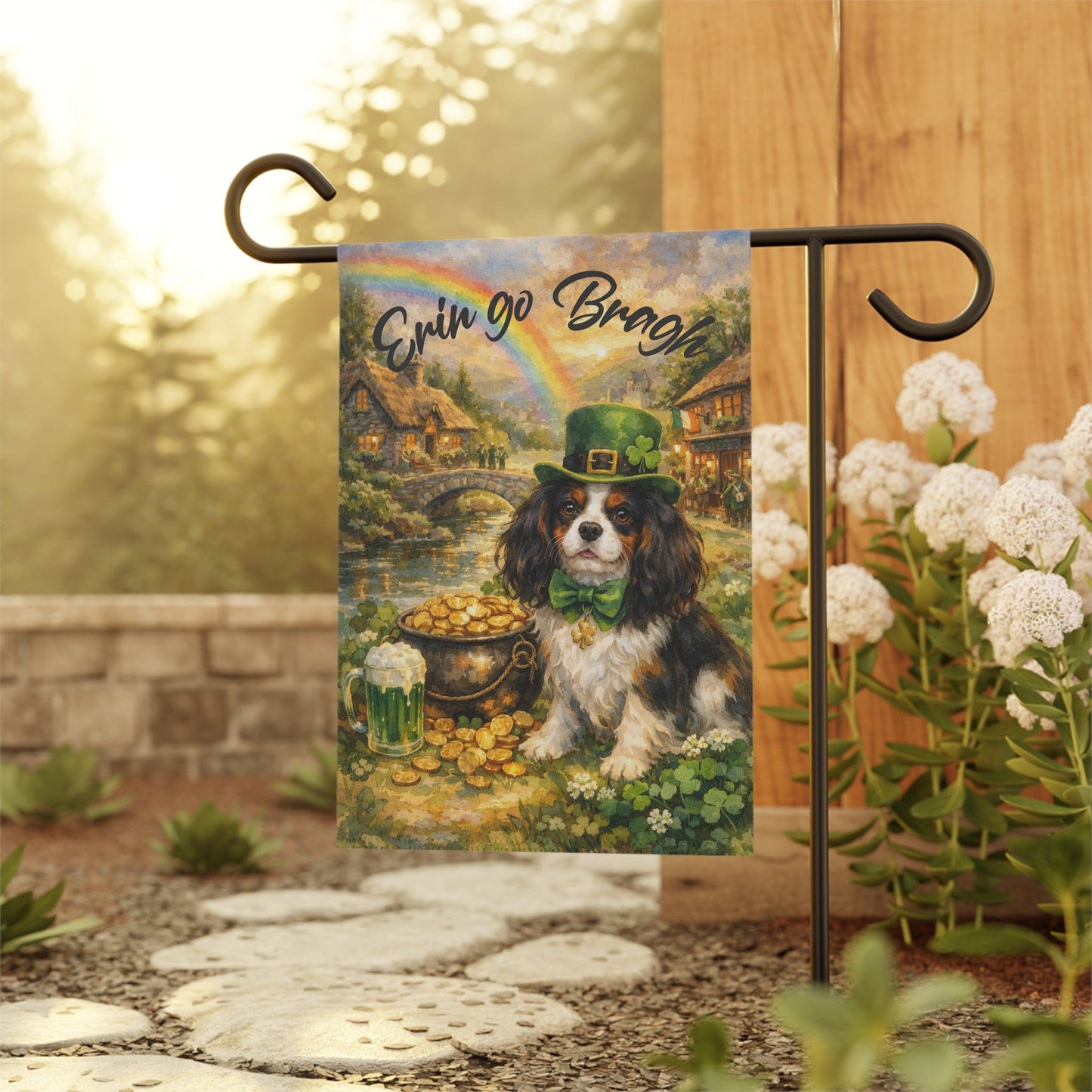 Personalized Cavalier Patricks Irish Garden Flag