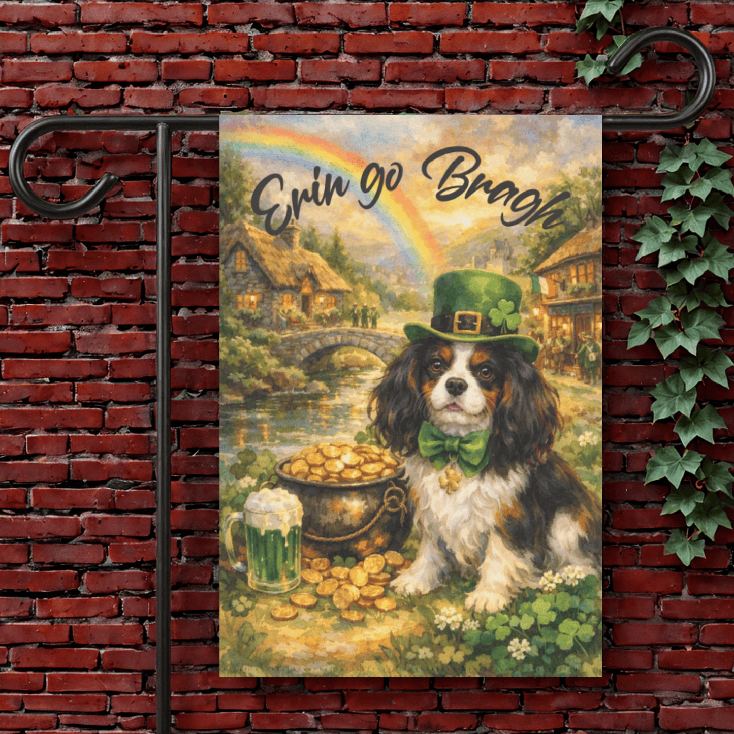 Personalized Cavalier Patricks Irish Garden Flag 12'' × 18''