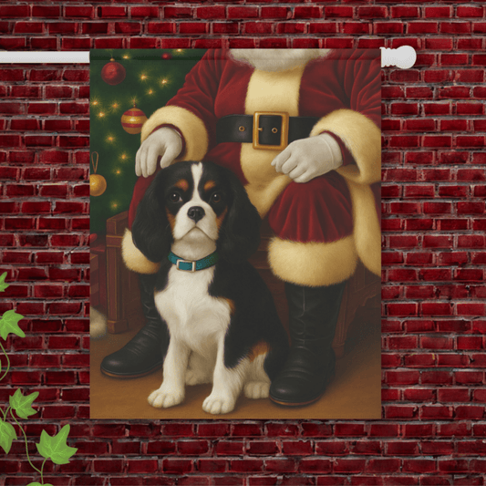 Personalized Cavalier Santa Clause Garden Flag 24.5'' × 32''