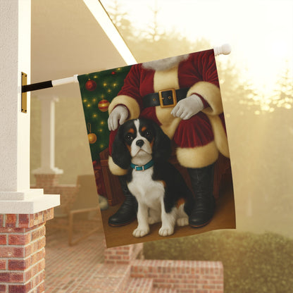 Tricolor Cavalier Santa Clause Garden Flag
