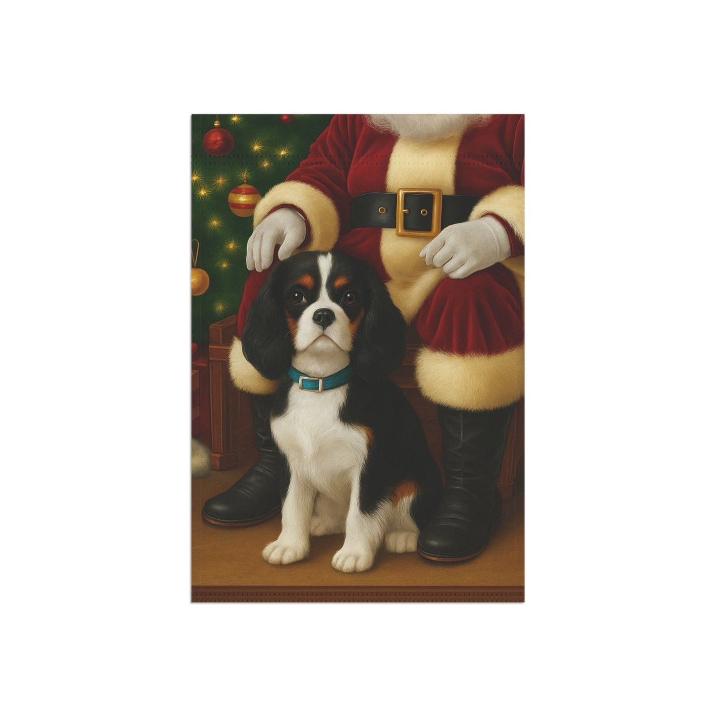 Tricolor Cavalier Santa Clause Garden Flag
