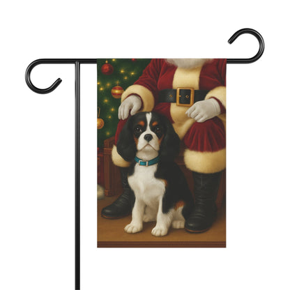 Tricolor Cavalier Santa Clause Garden Flag