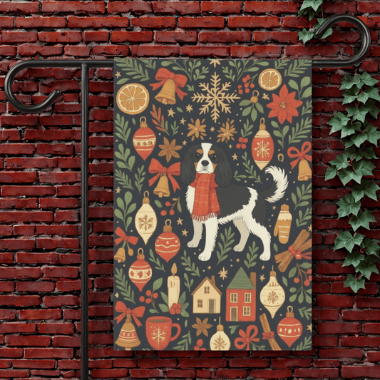 Personalized Cavalier Scandinavian Winter Garden Yard Flag 12'' × 18''
