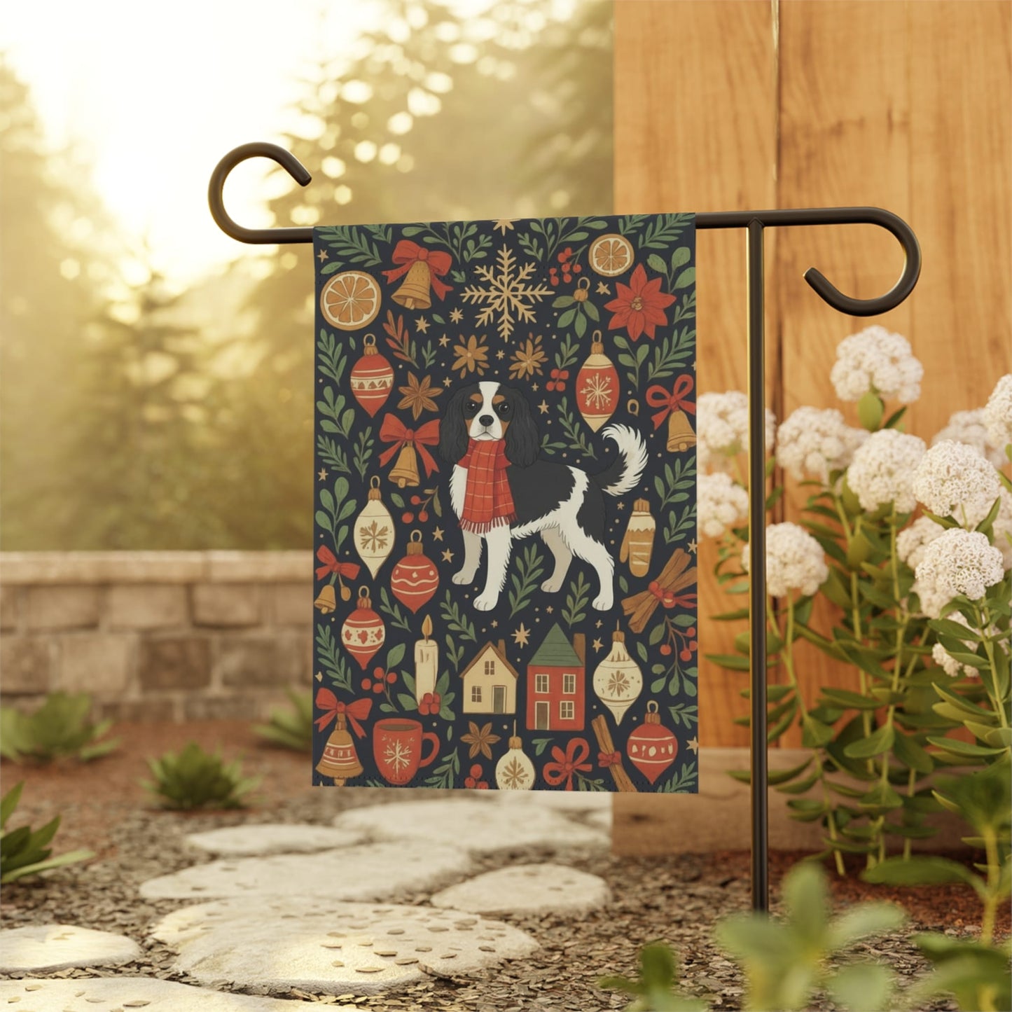 Personalized Cavalier Scandinavian Winter Garden Yard Flag