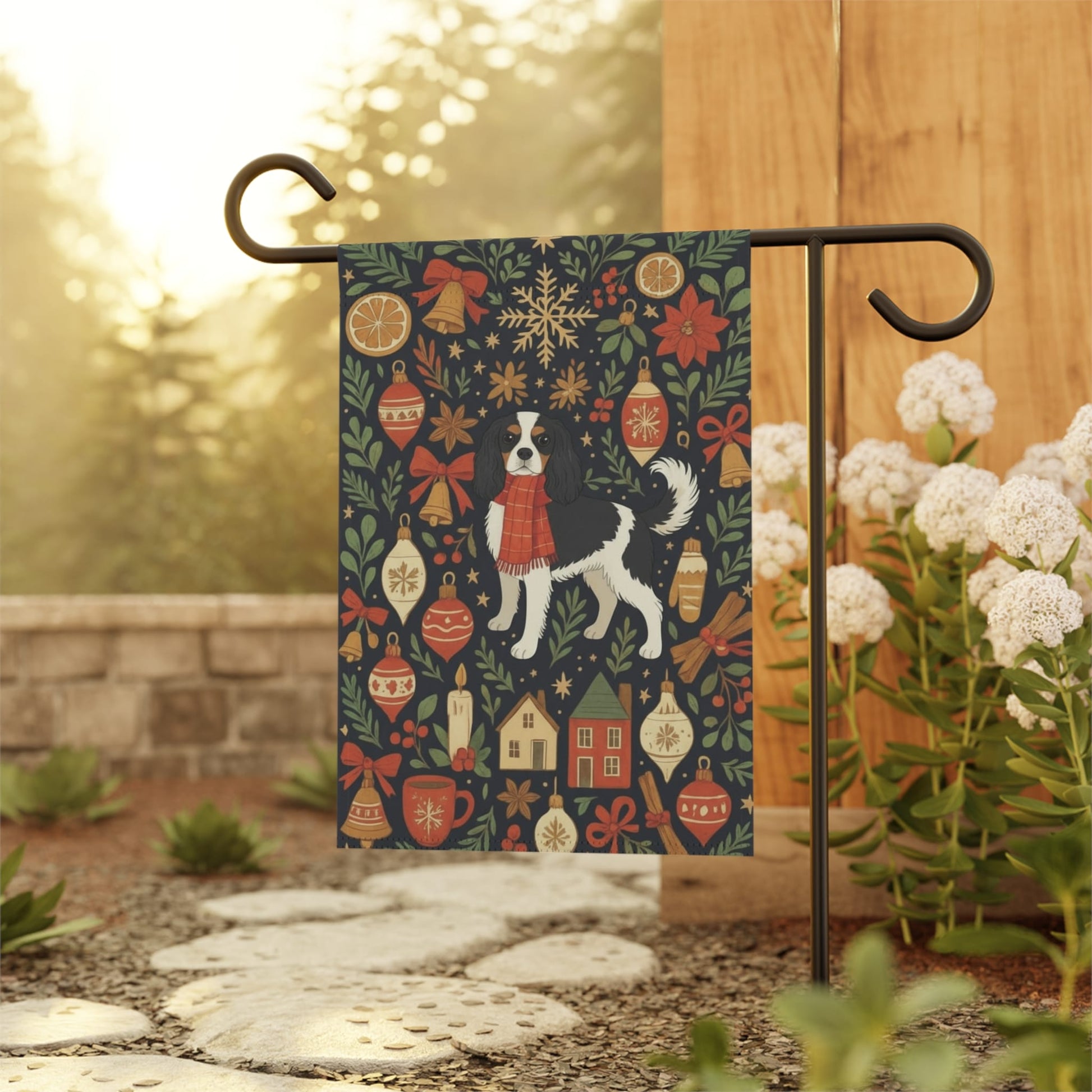 Personalized Cavalier Scandinavian Winter Garden Yard Flag