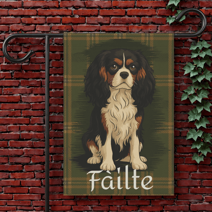 Tricolor Cavalier Scottish Welcome Garden Flag 12'' × 18''