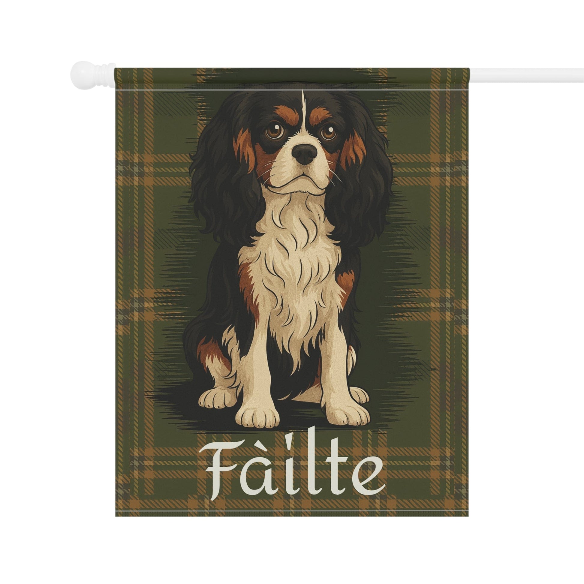 Tricolor Cavalier Scottish Welcome Garden Flag