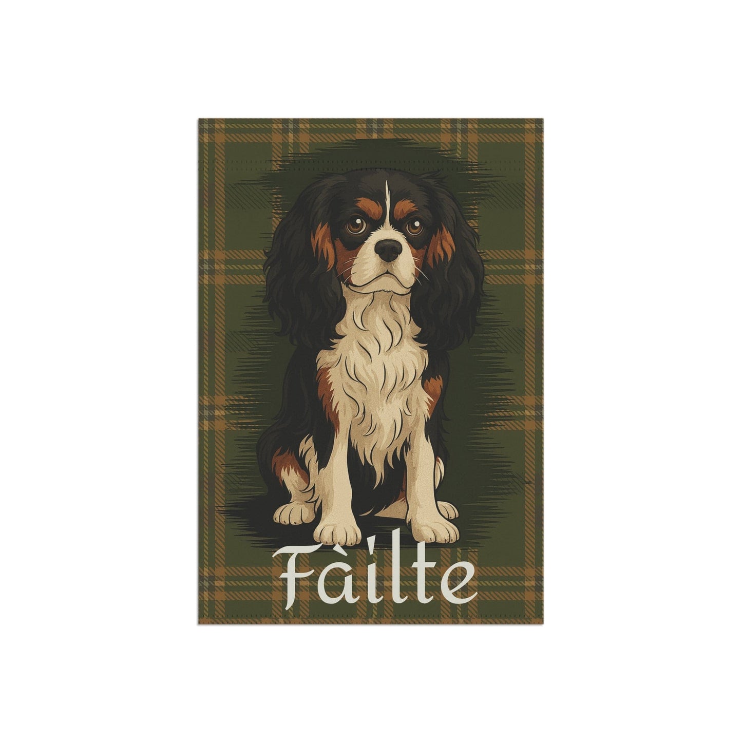 Tricolor Cavalier Scottish Welcome Garden Flag