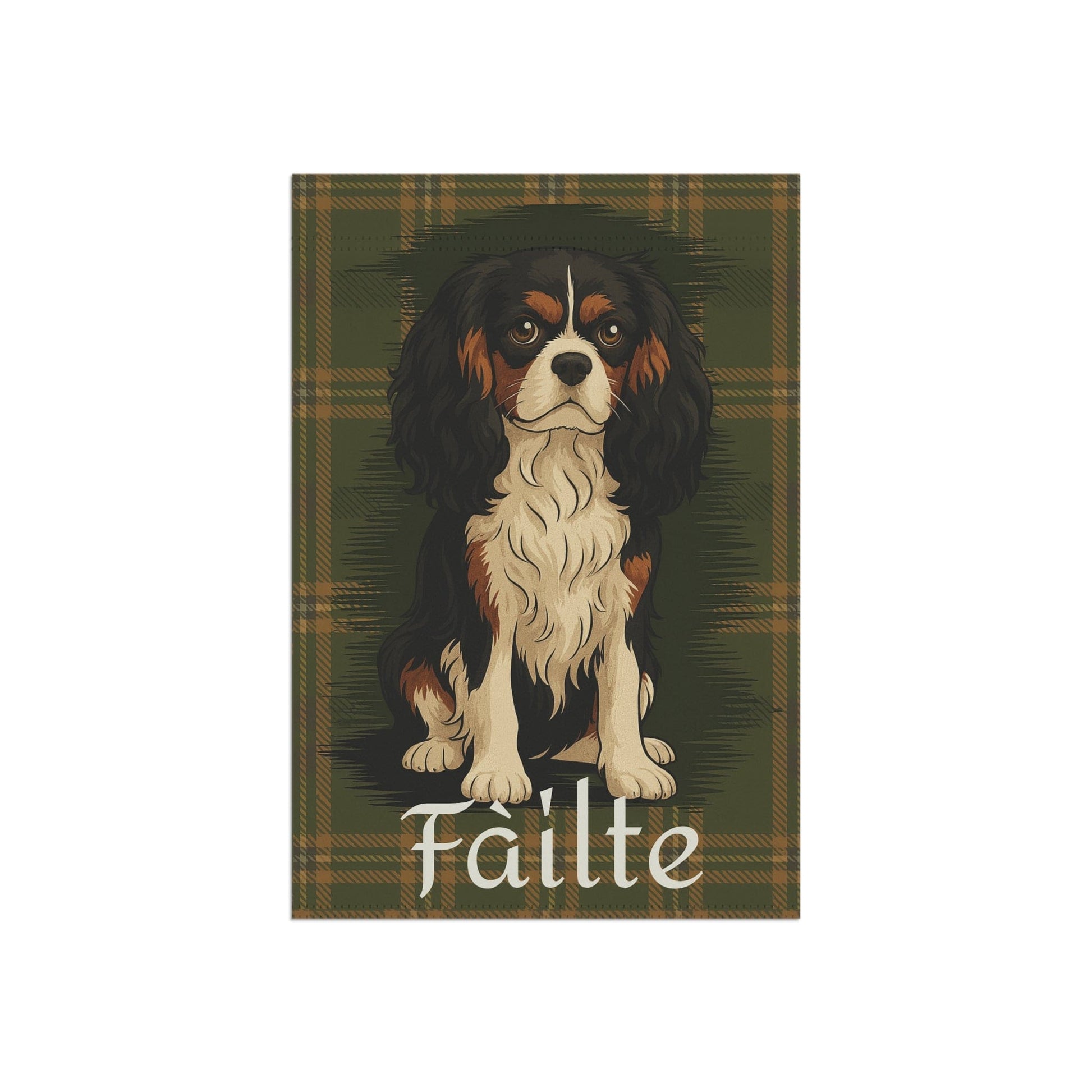 Tricolor Cavalier Scottish Welcome Garden Flag