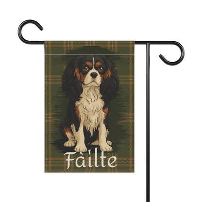 Tricolor Cavalier Scottish Welcome Garden Flag