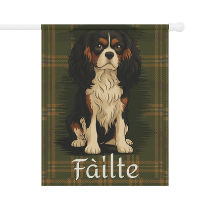Tricolor Cavalier Scottish Welcome Garden Flag