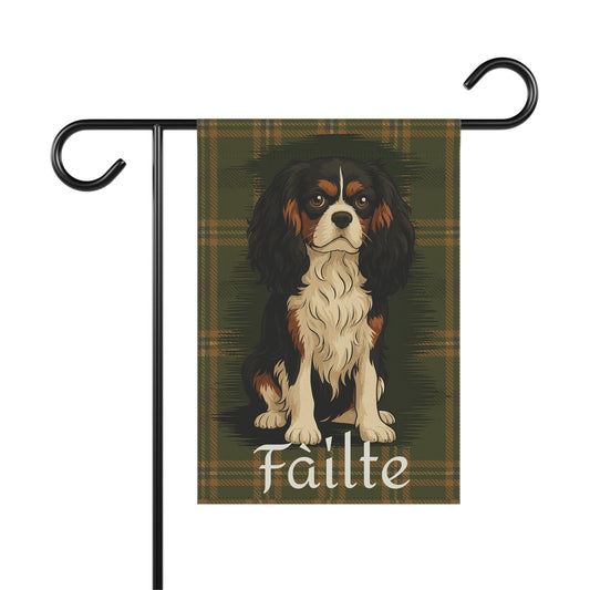 Tricolor Cavalier Scottish Welcome Garden Flag
