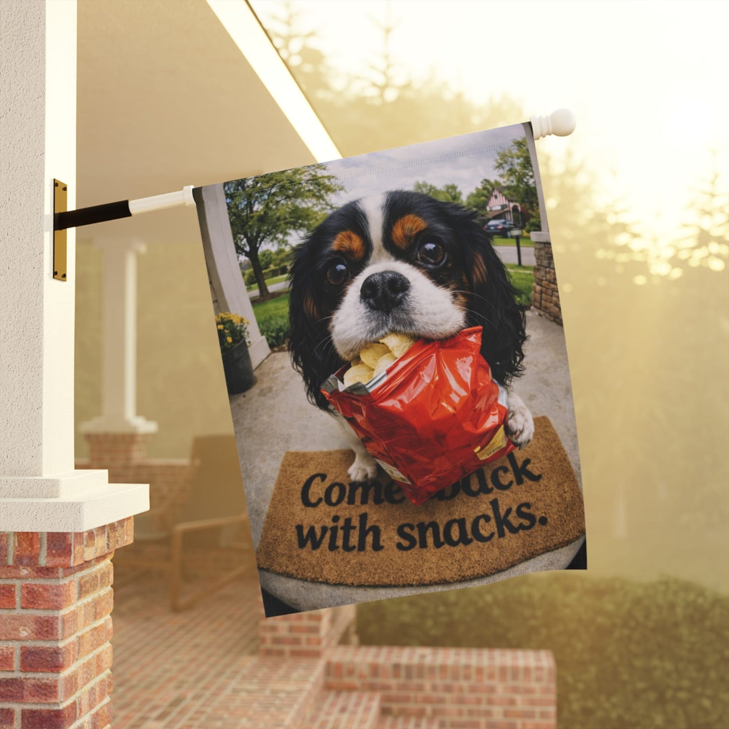 Personalized Cavalier Snacks Camera Yard Flag
