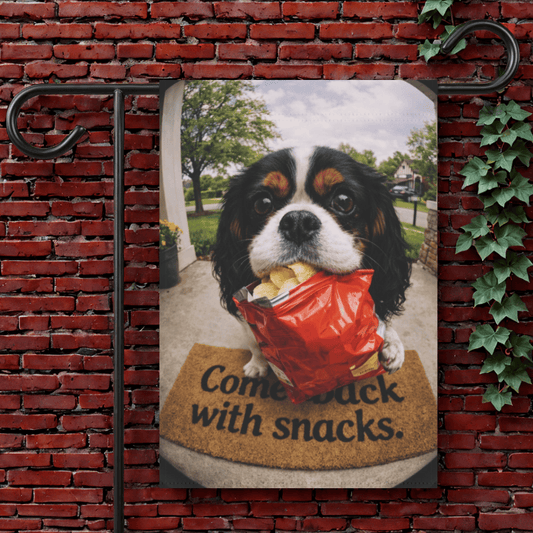 Personalized Cavalier Snacks Camera Yard Flag 12'' × 18''
