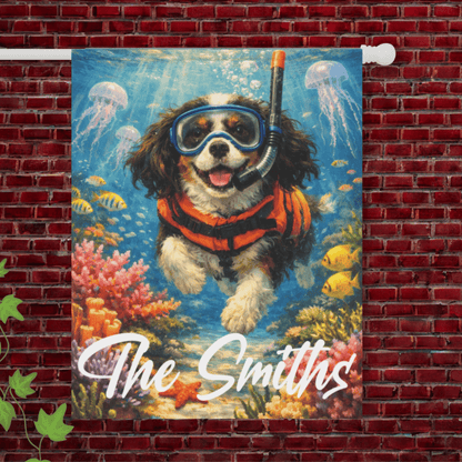 Personalized Cavalier Snorkeling Ocean Yard Flag 24.5'' × 32''