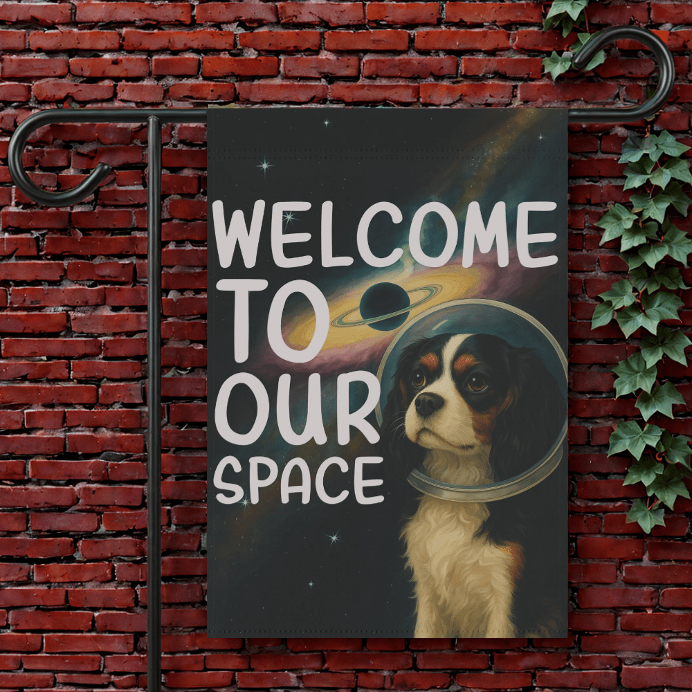 Tricolor Cavalier Space Garden Flag 12'' × 18''