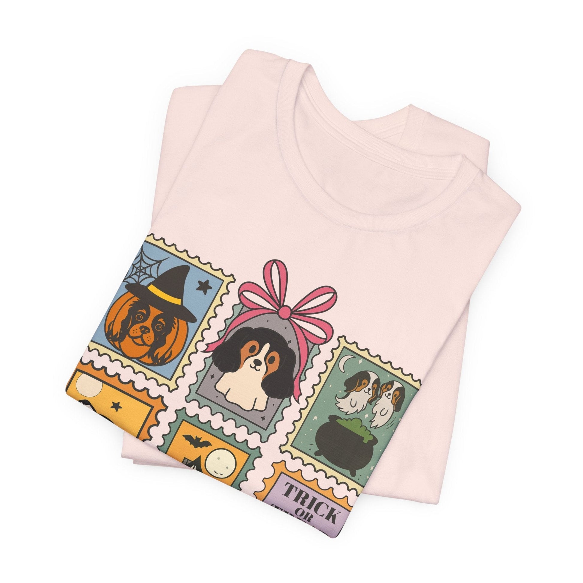 Tricolor Cavalier Spooky Stamps TShirt