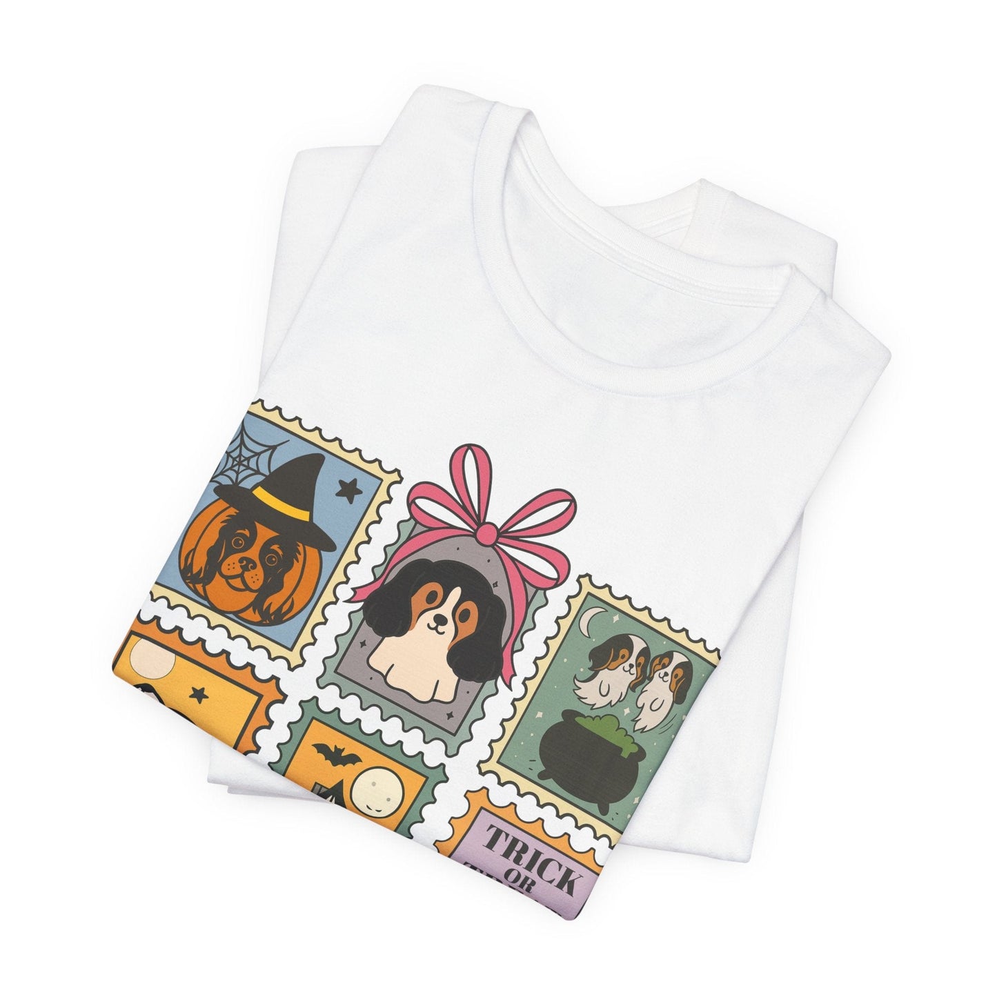 Tricolor Cavalier Spooky Stamps TShirt