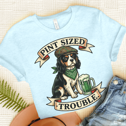 Personalized Cavalier St Patricks Beer Unisex TShirt Heather Ice Blue