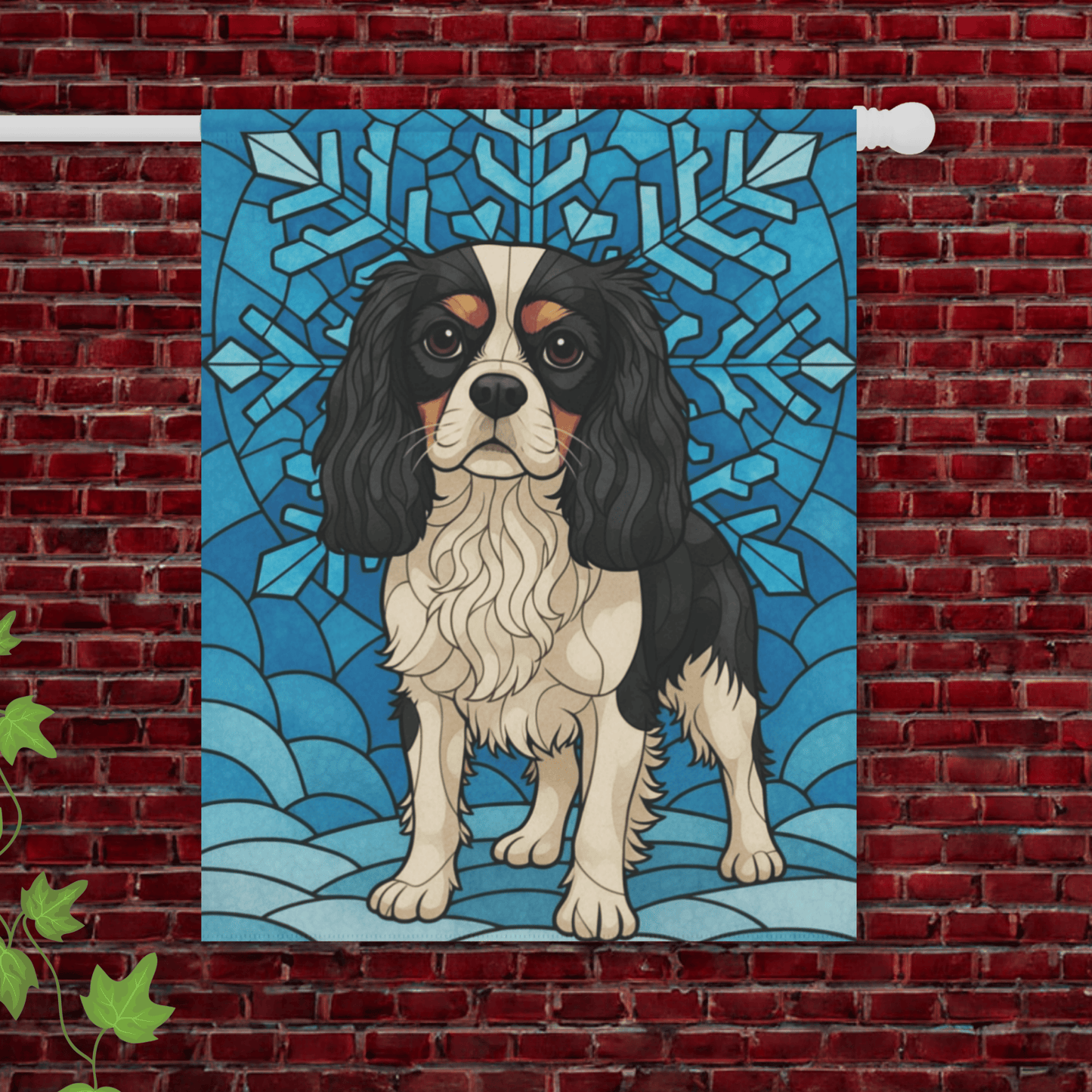 Personalized Cavalier Stained Glass Garden Yard Flag 24.5'' × 32''