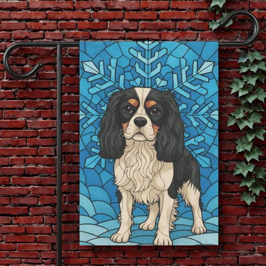 Personalized Cavalier Stained Glass Garden Yard Flag 12'' × 18''