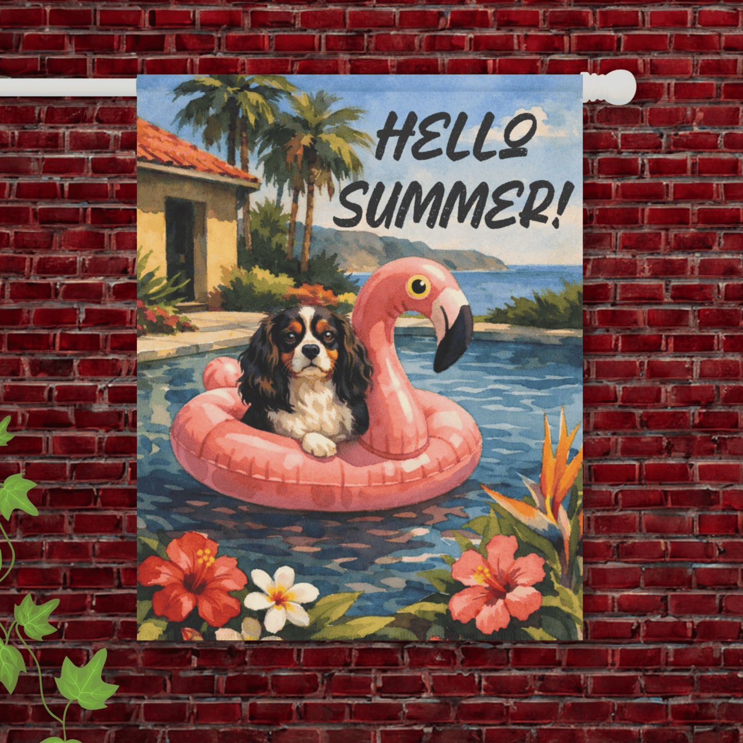 Personalized Cavalier Swimming Pool Garden Flag 24.5'' × 32''