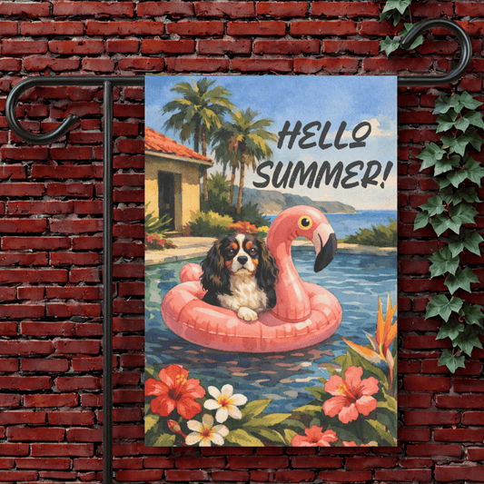 Personalized Cavalier Swimming Pool Garden Flag 12'' × 18''