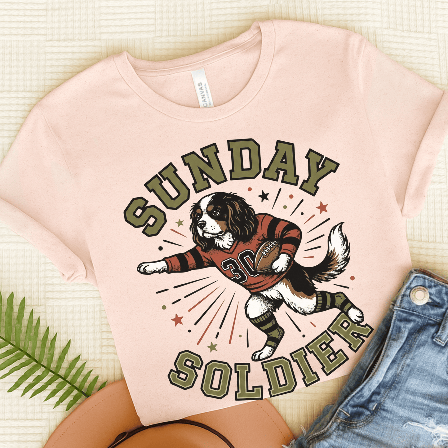 Personalized Cavalier Sunday Football Unisex TShirt Soft Pink