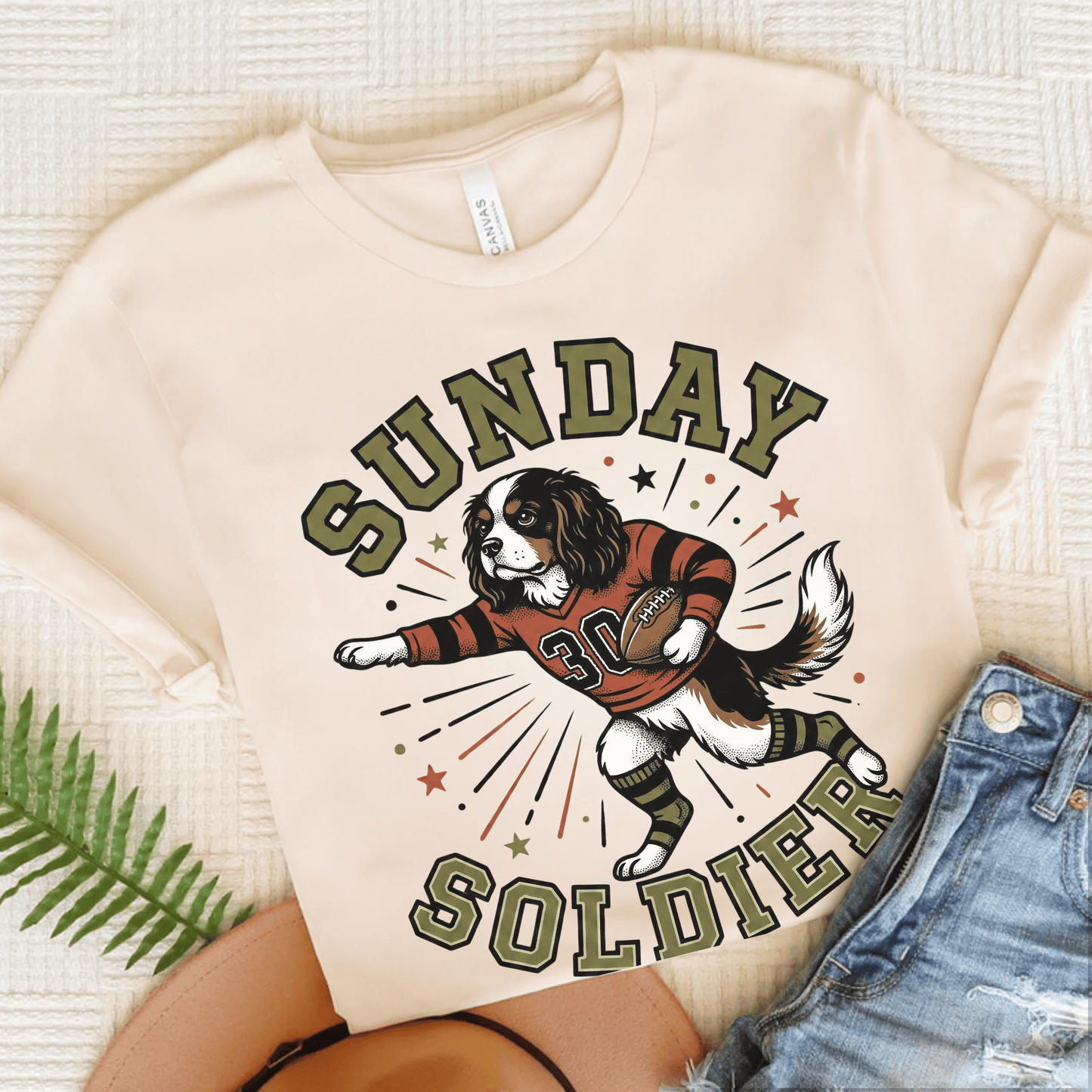 Personalized Cavalier Sunday Football Unisex TShirt Natural