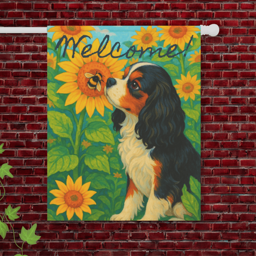 Tricolor Cavalier Sunflower Garden Flag 24.5'' × 32''