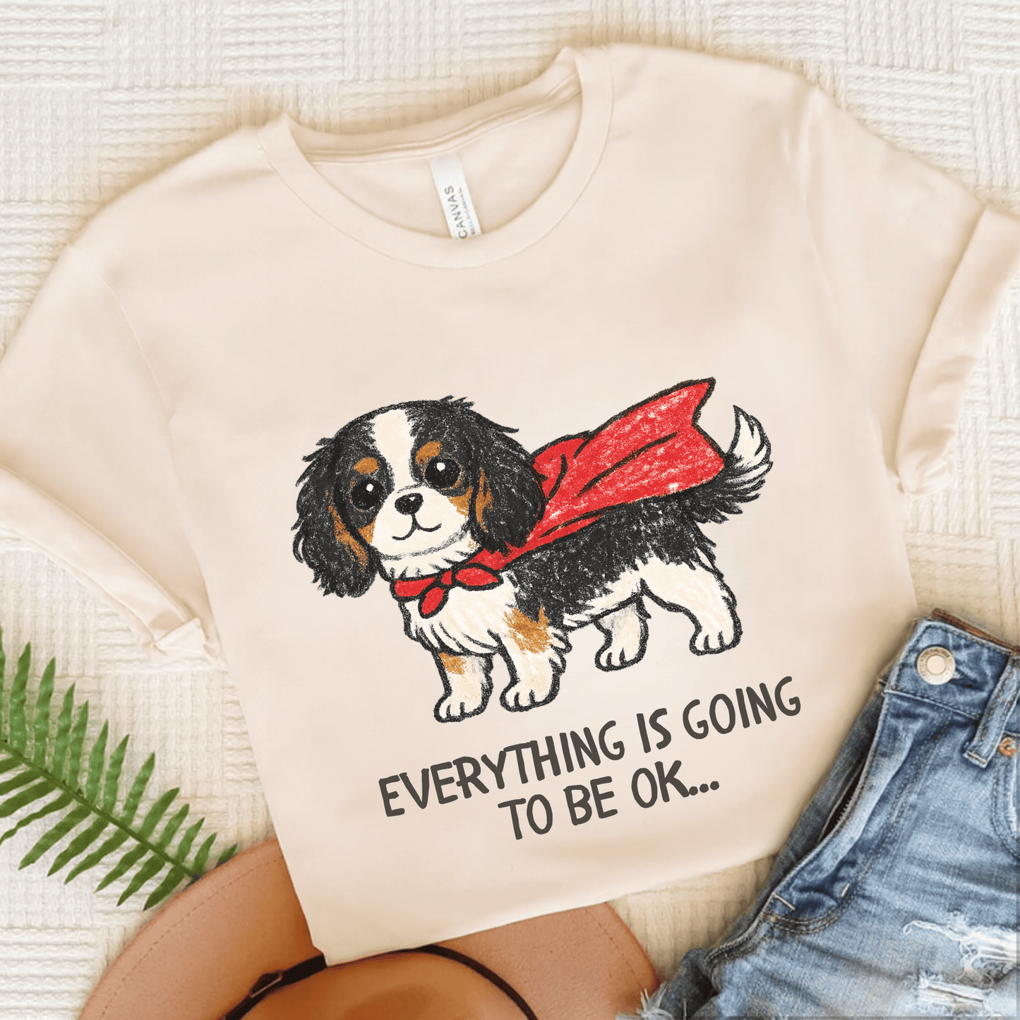 Personalized Cavalier Superhero Unisex TShirt Natural