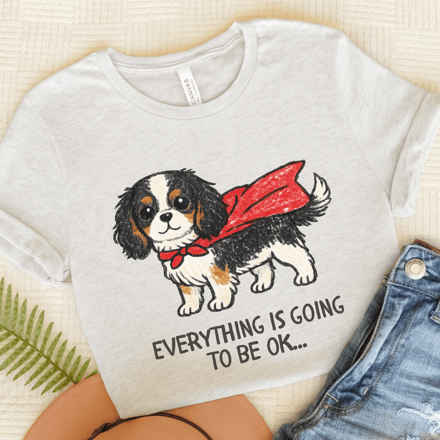 Personalized Cavalier Superhero Unisex TShirt Ash