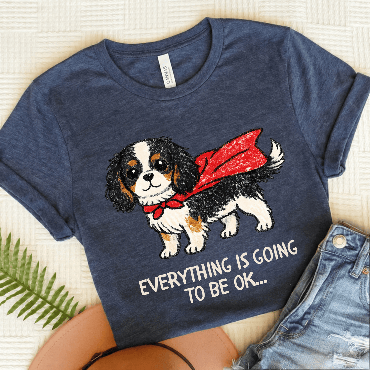 Personalized Cavalier Superhero Unisex TShirt Heather Navy