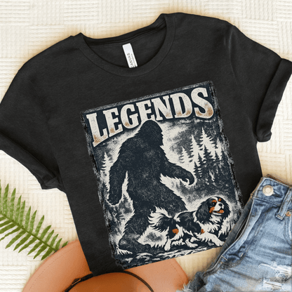 Personalized Cavalier Bigfoot Unisex Tshirt Black Heather