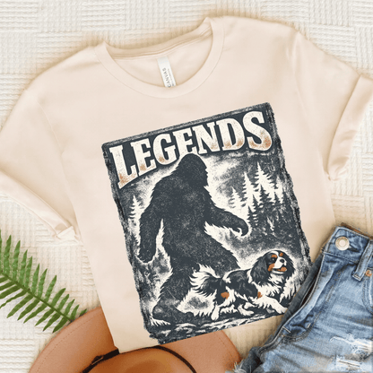 Personalized Cavalier Bigfoot Unisex Tshirt Natural